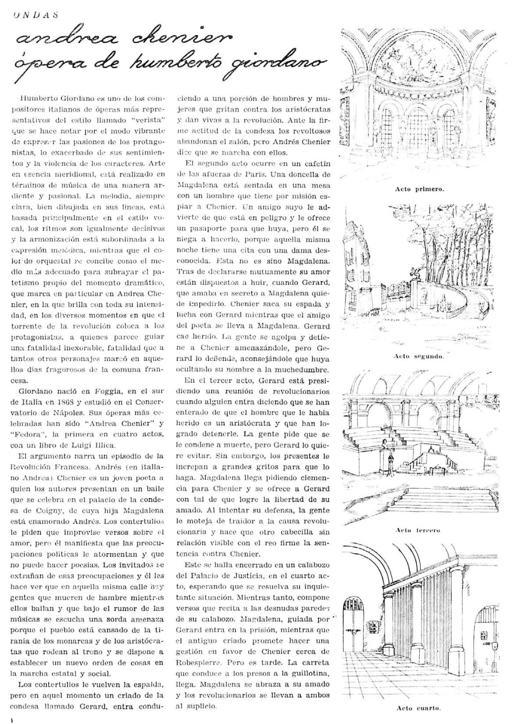 Andrea Chenier de Giordano por Augusto