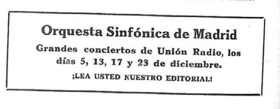Anuncio Orquesta Sinfónica de Madrid