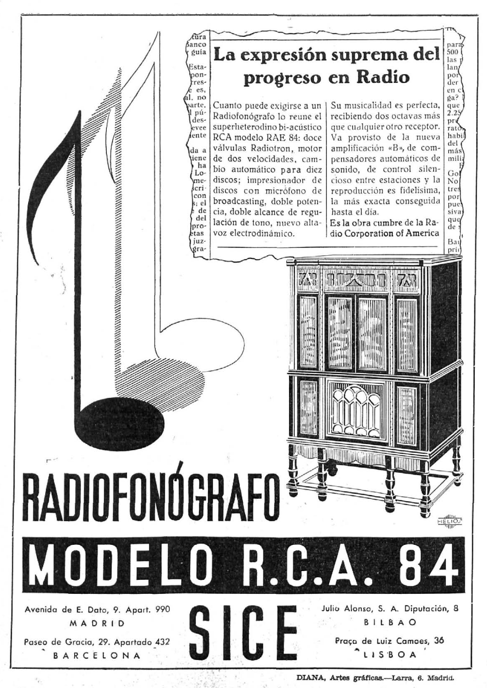 Radiofonógrafo RCA 84
