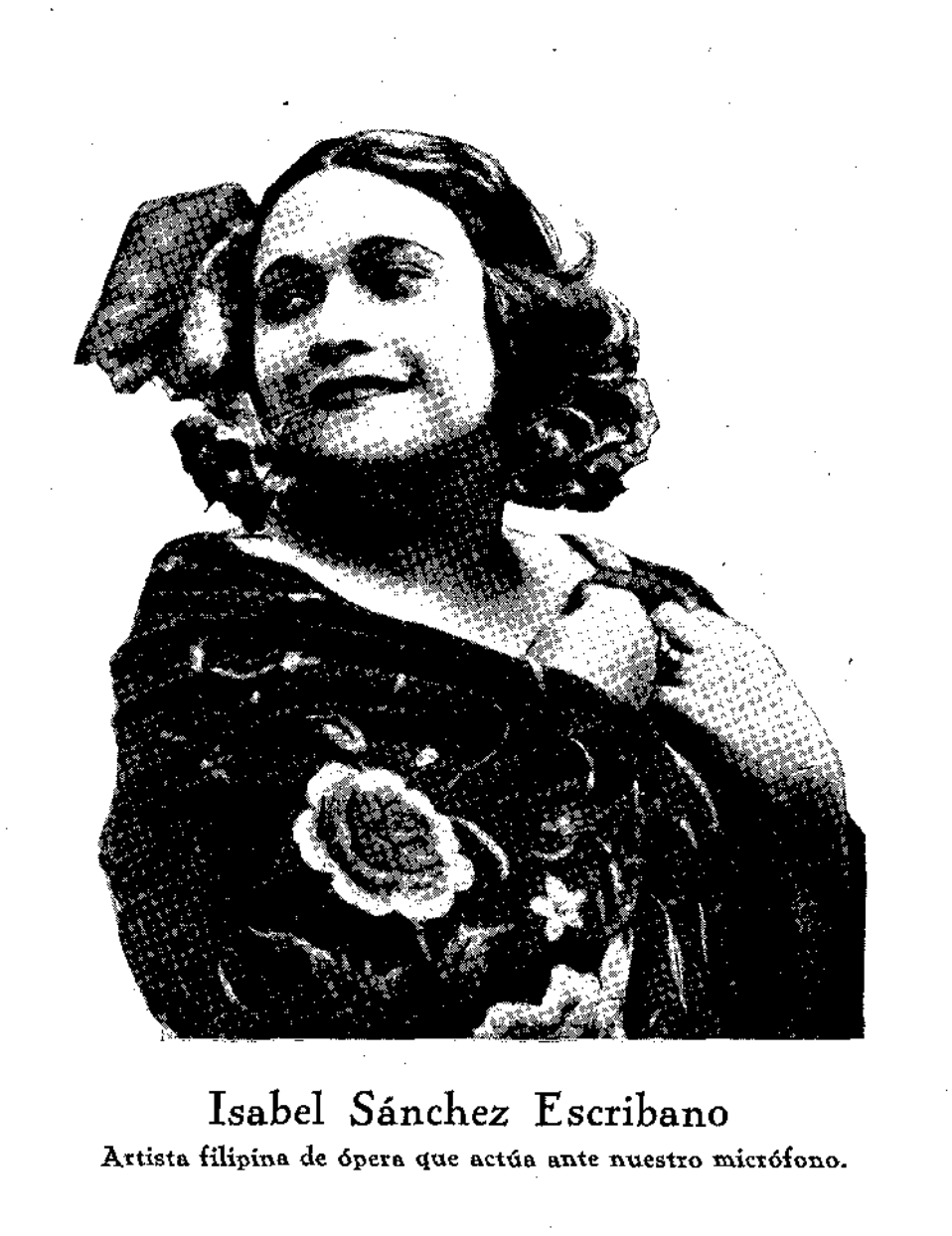 Isabel Sánchez Escribano, cantante de ópera filipina