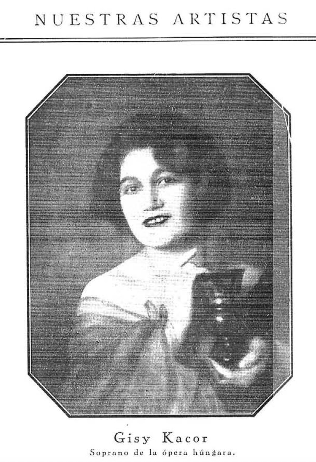 Gisy Kacor, soprano de la ópera húngara