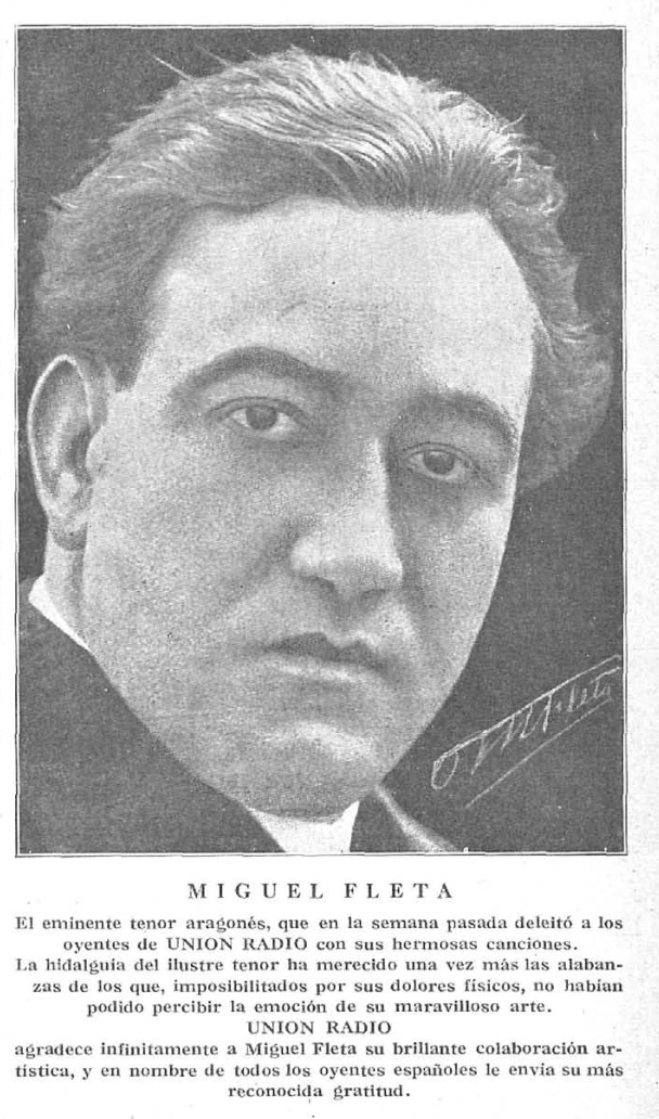 Miguel Fleta, tenor
