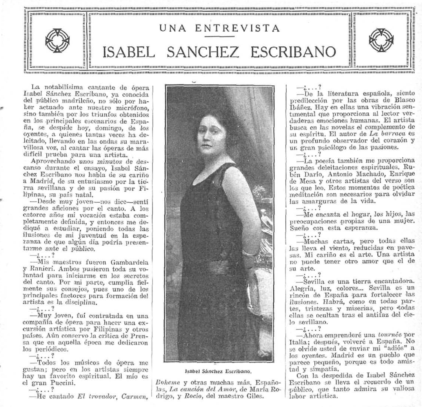 Isabel Sánchez, soprano