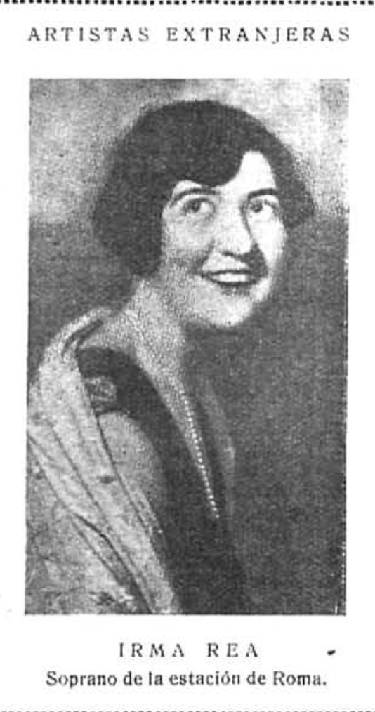 Irma Rea, soprano de la estación de Roma