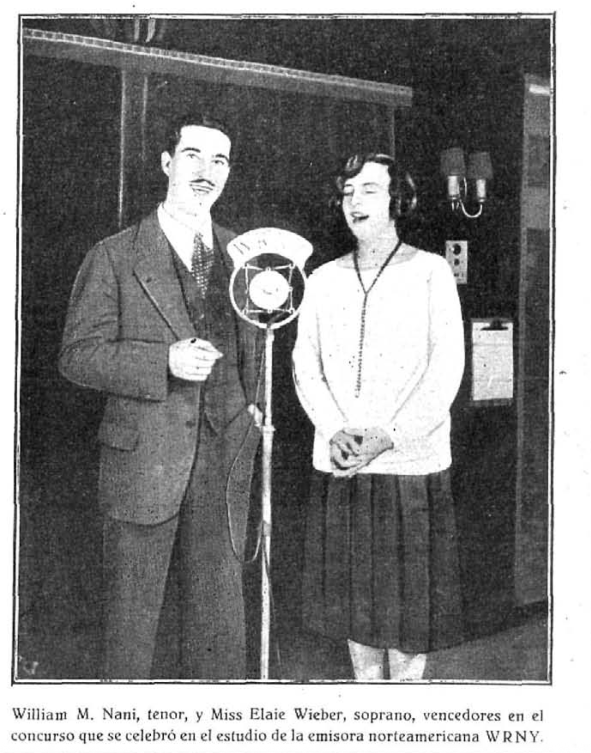 William M Nani, tenor, y  Elai Weiber, soprano, ganadores del concurso de la emisora norteamericana WRNY