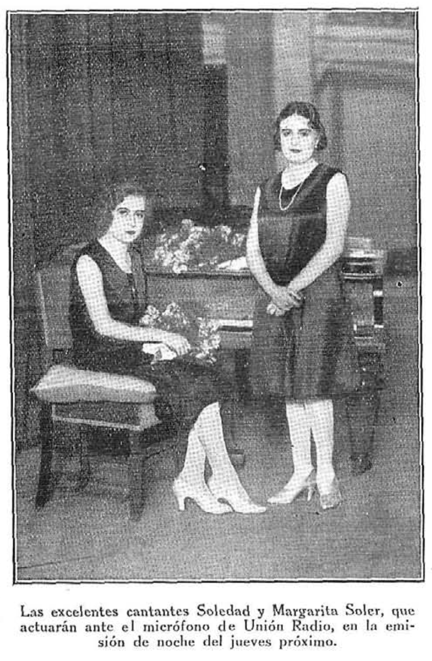 Soledad y Margarita Soler, canatntes