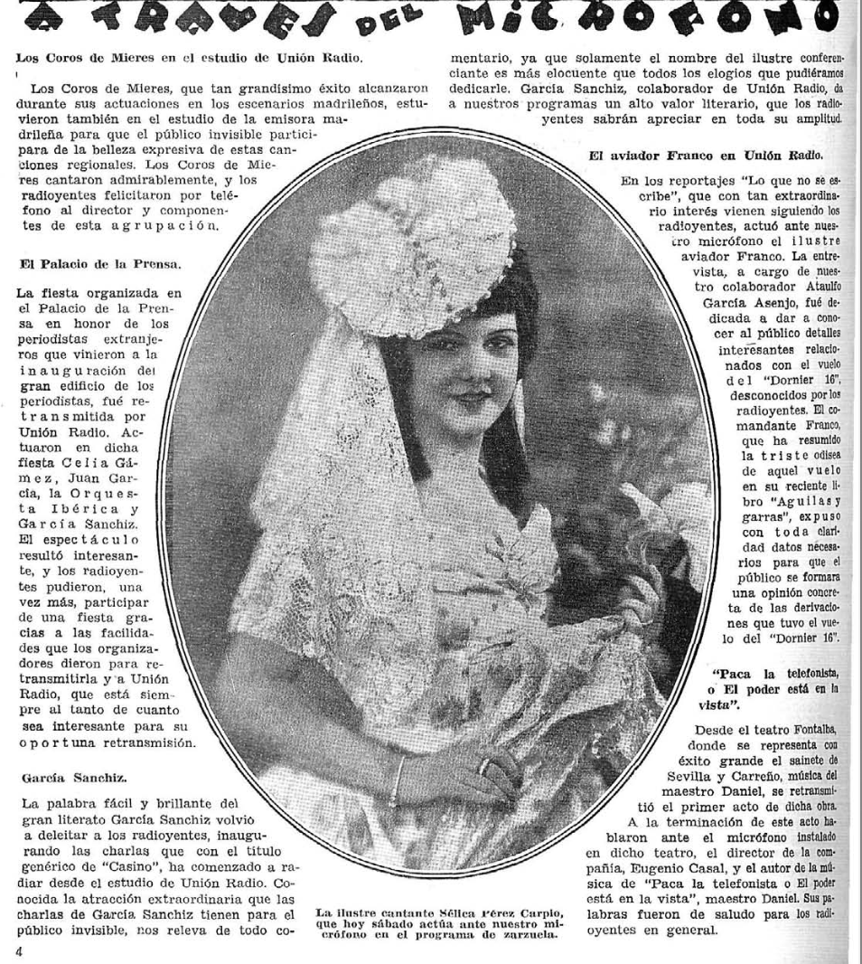 Sélica Pérez Carpio, cantante