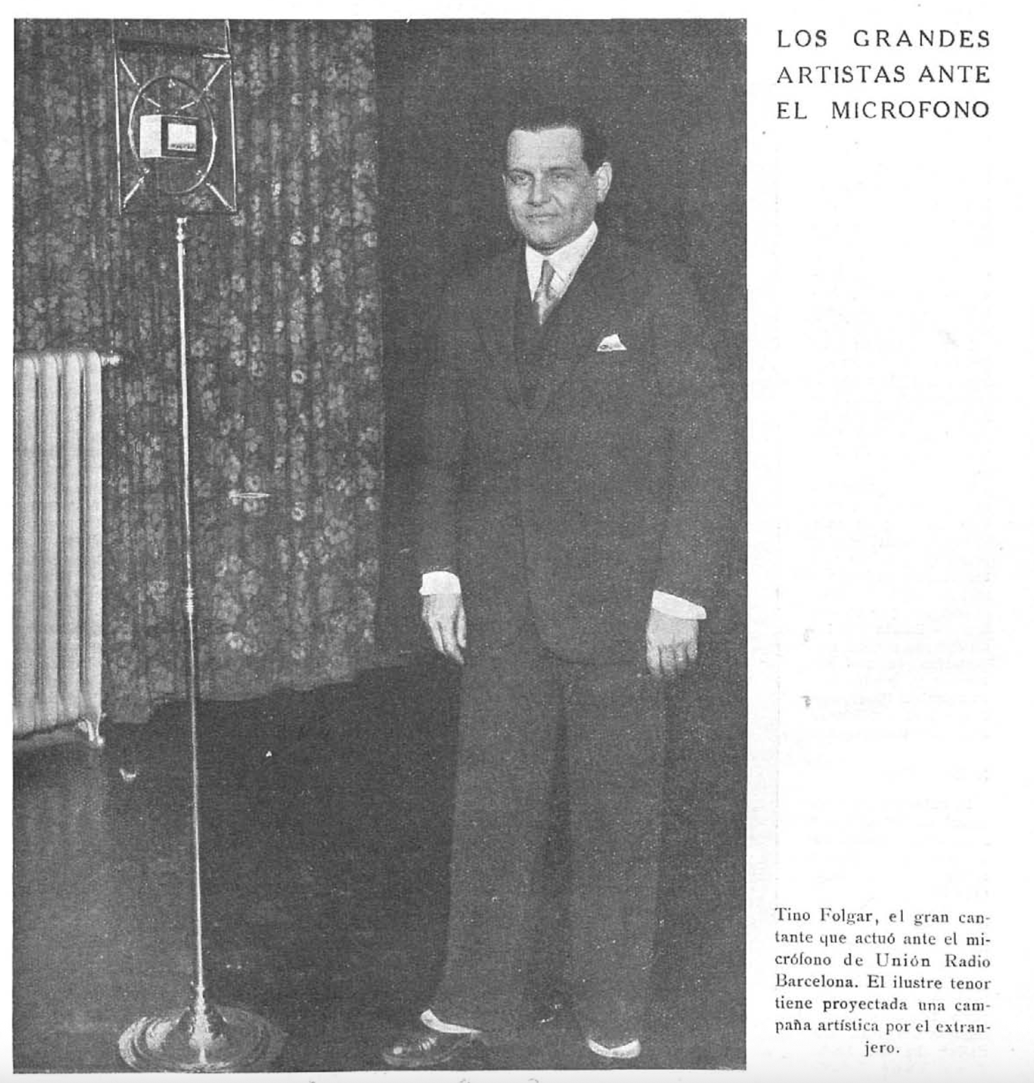 Tino Folgar, cantante