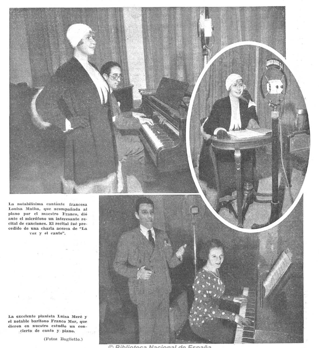 Matha cantante, Mor, cantante, Meré, piano, Franco, piano