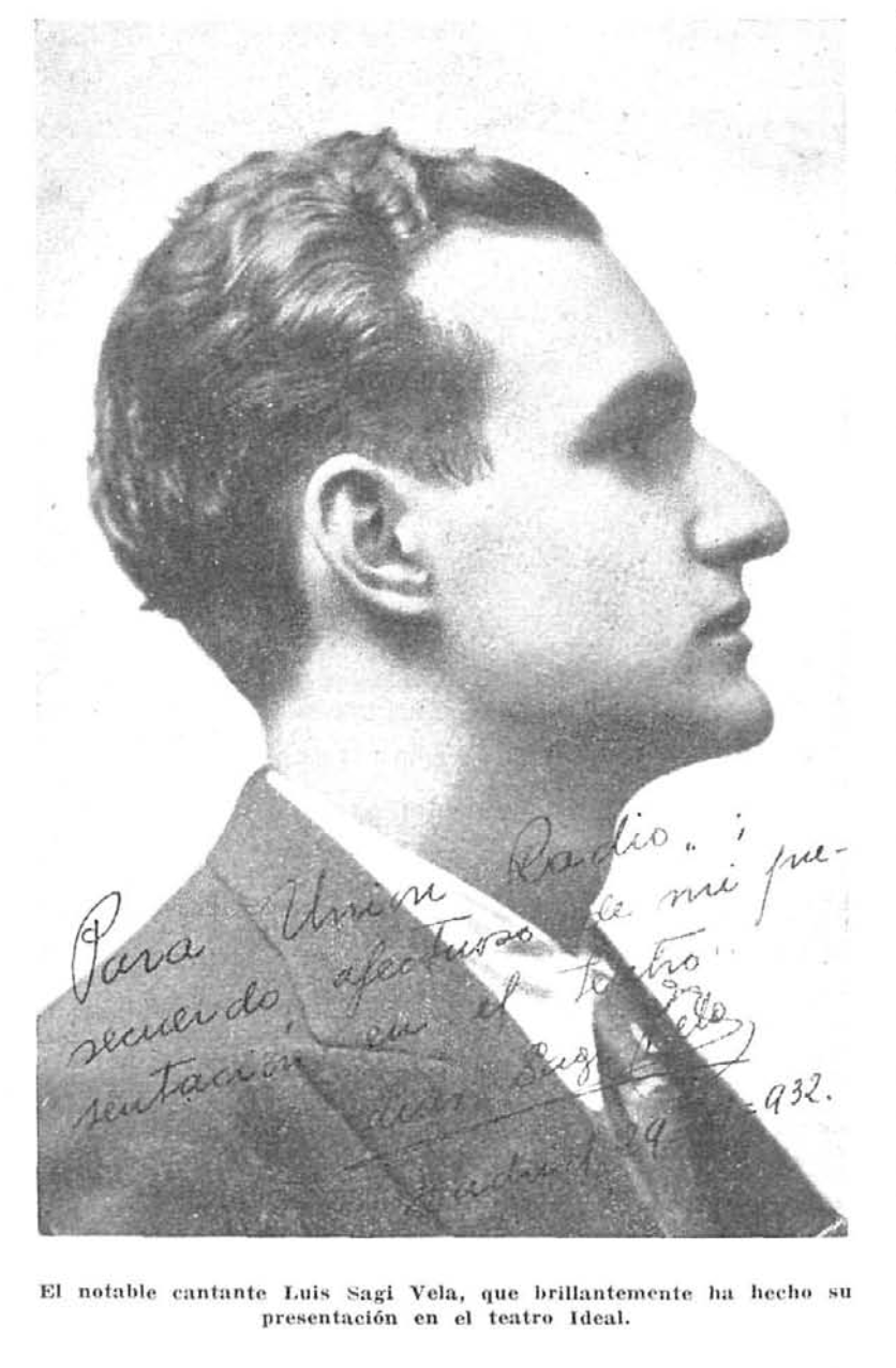 Luis Sagi Vela, cantante