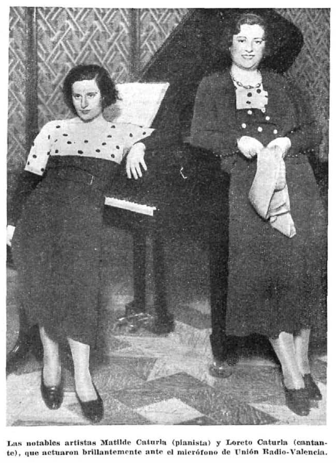 Matilde y Loreto Caturla, piano y voz