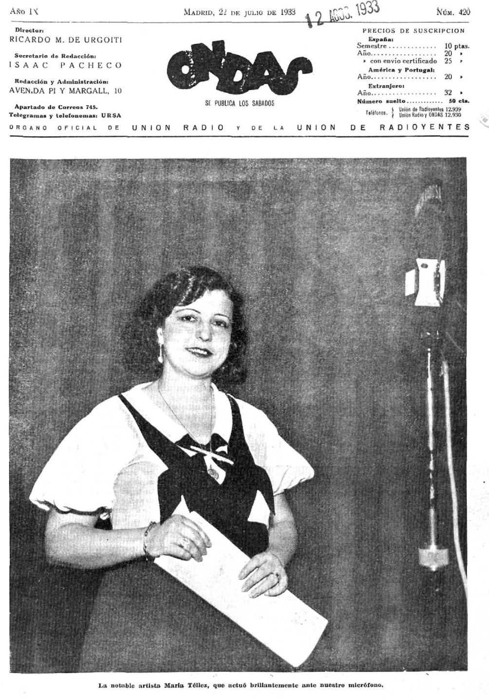 María Téllez, artista en Portada