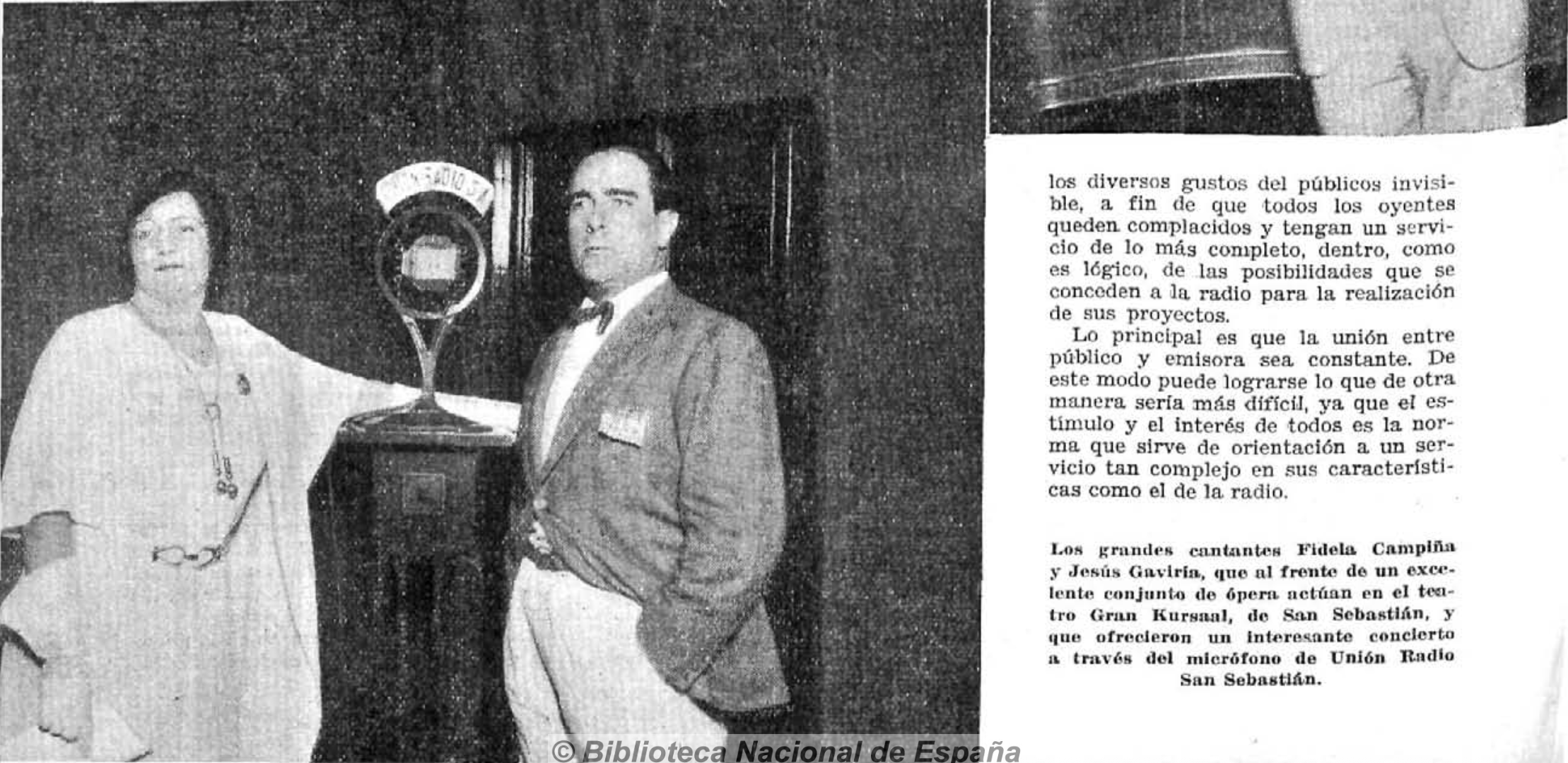 Fidela Campiña y Jesús Gaviria, cantantes