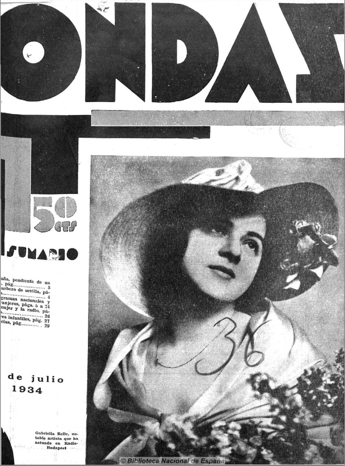 Gabriella Relle, cantante en Portada