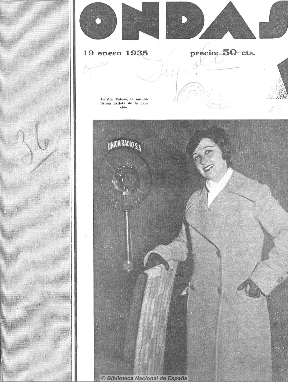 Luisa Esteso, cantante en Portada