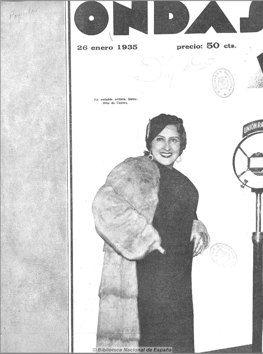 Estrellita Castro, cantante en Portada