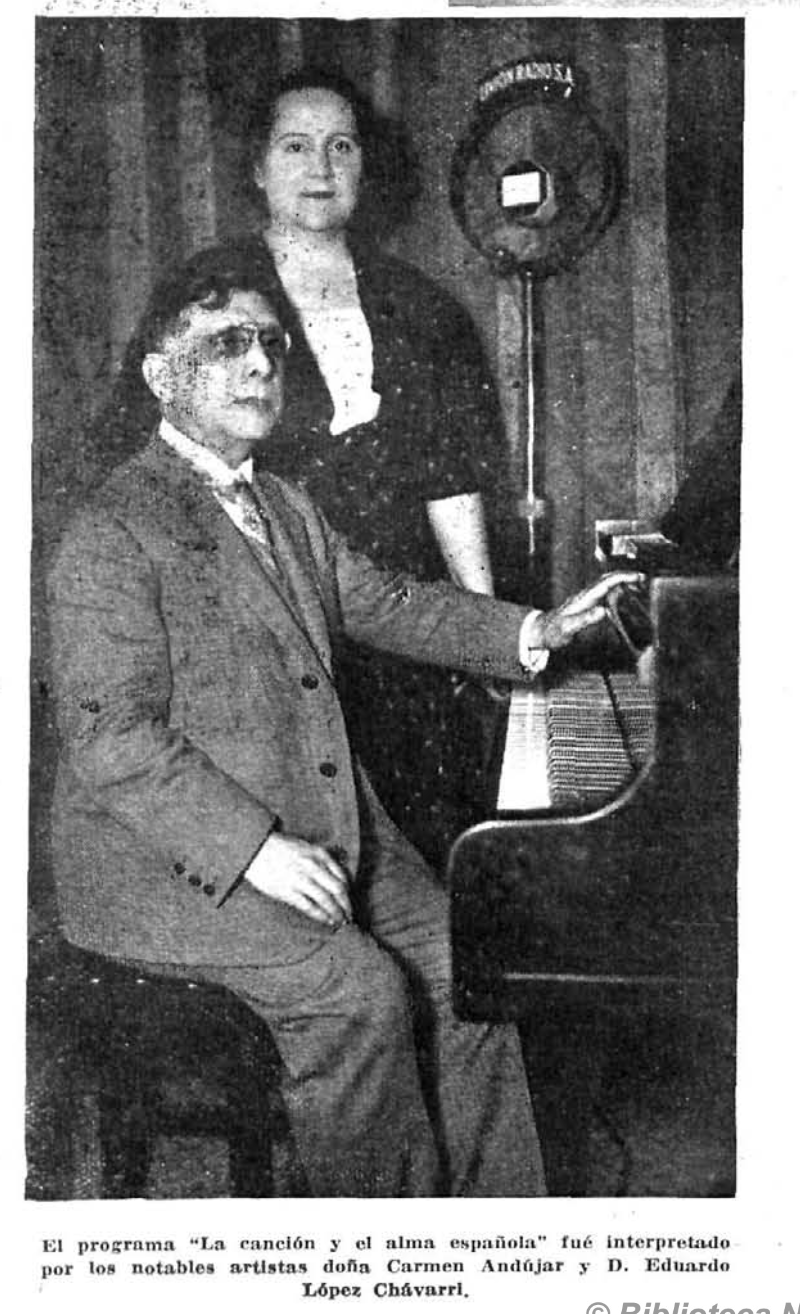 Carmen Andújar, cantante, y López Chávarri, piano