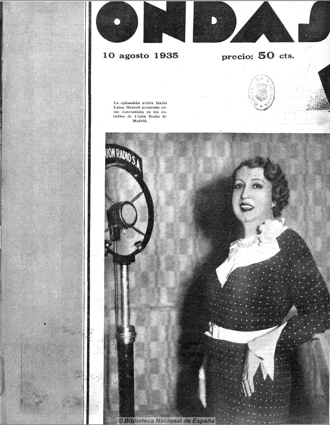 María Luisa Moneró, cancionista en Portada