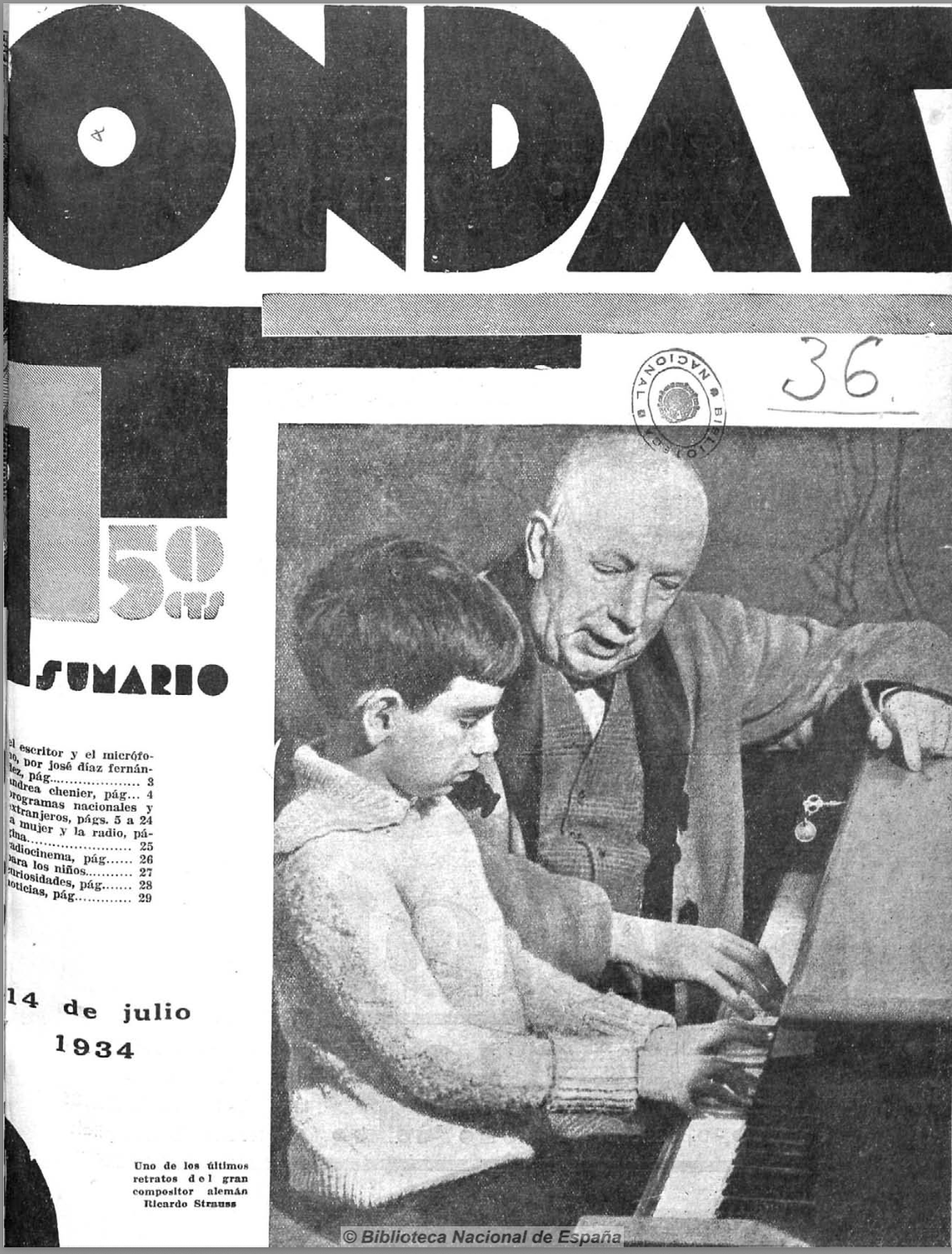 Richard Strauss en Portada