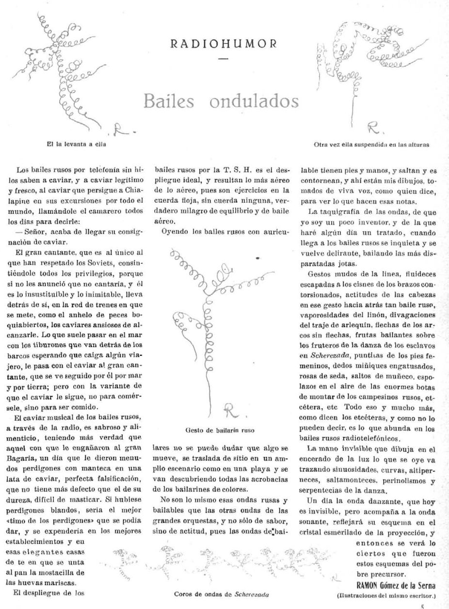 Bailes ondulados, Gómez de la Serna