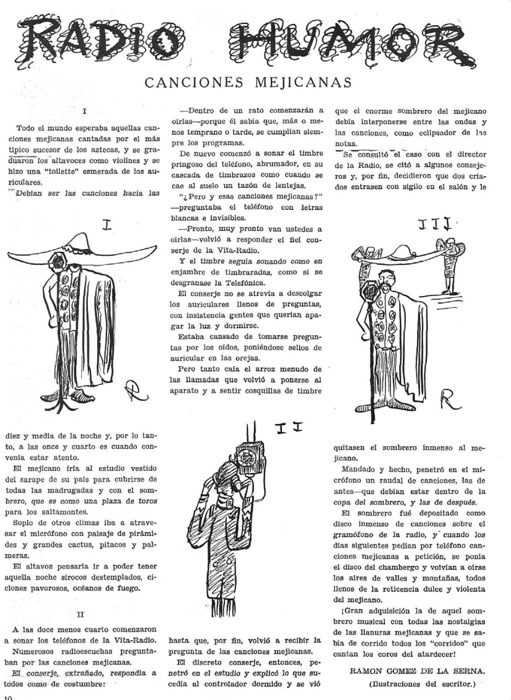 Canciones Mejicanas, Gómez de la Serna