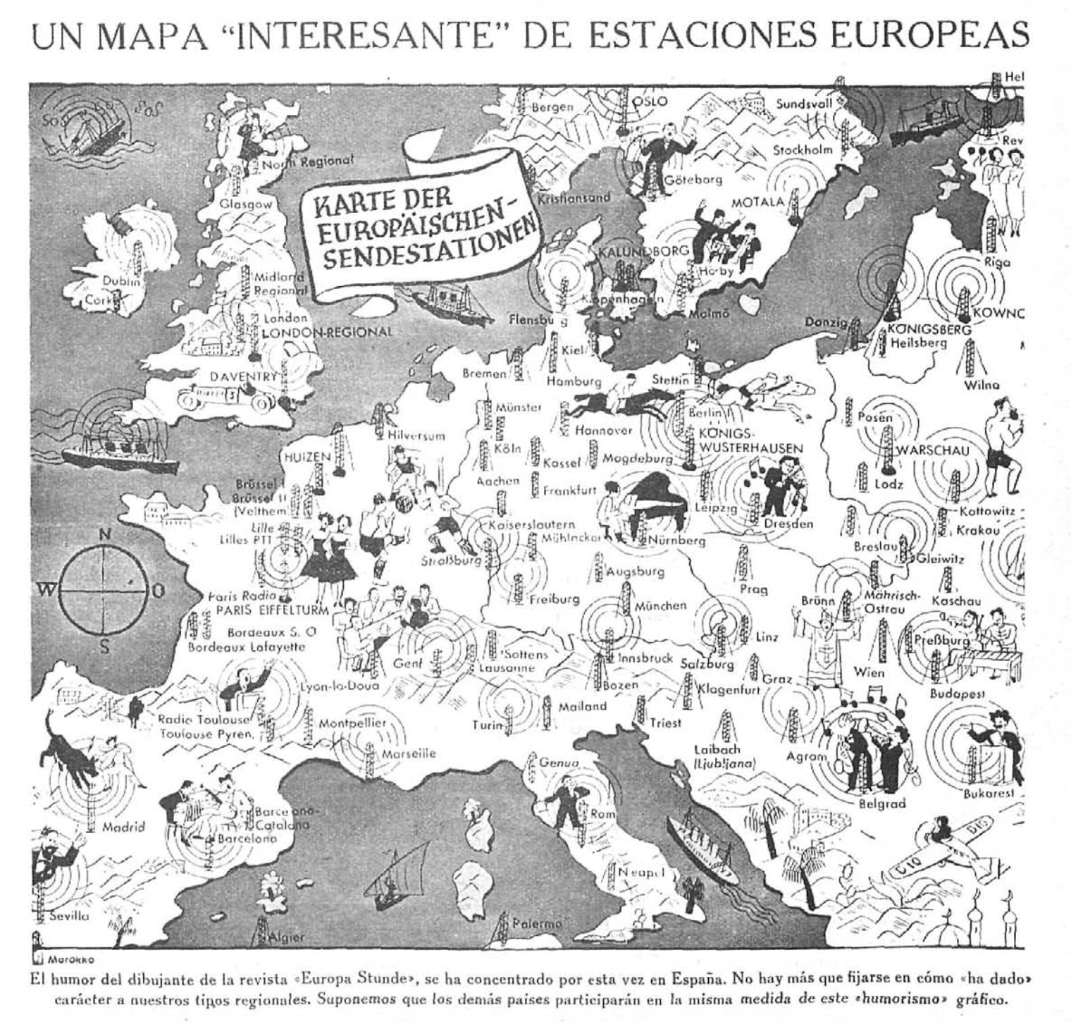 Mapa de estaciones europeas