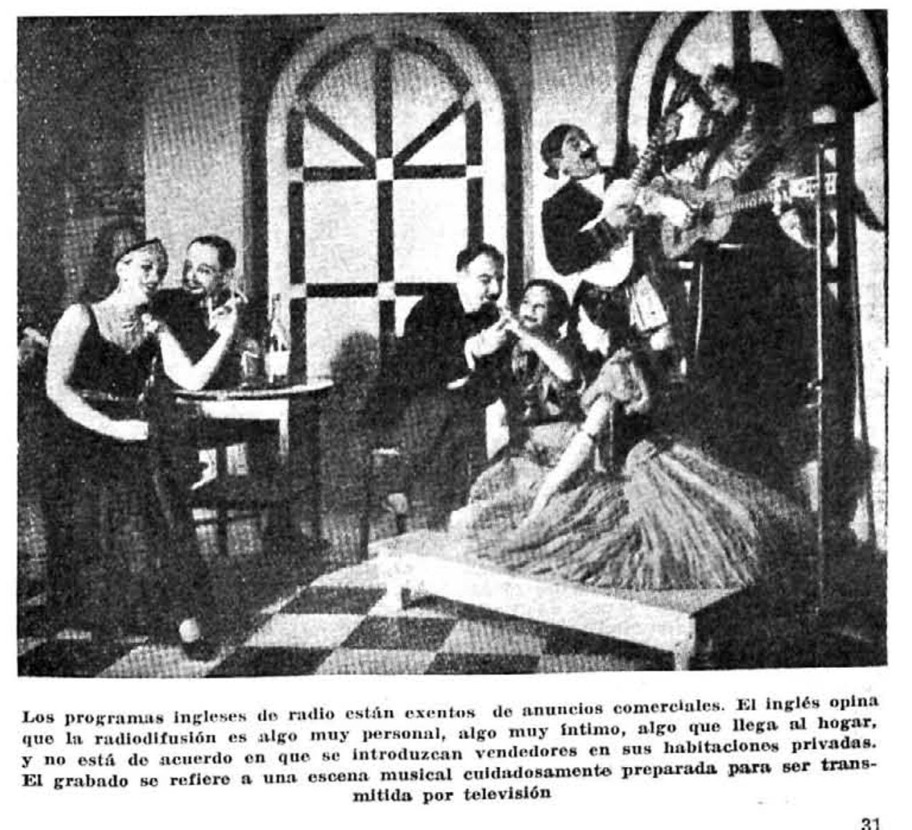 Escena musical para ser transmitida por televisión