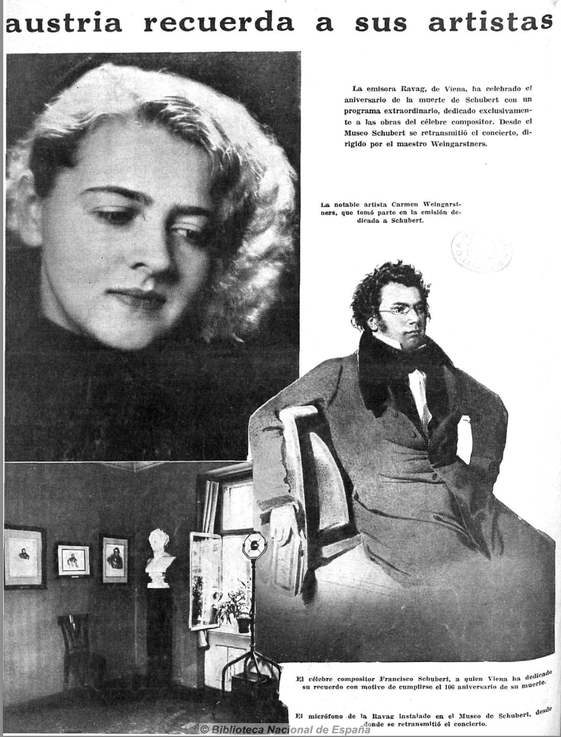 Emisión austríaca dedicada a Schubert