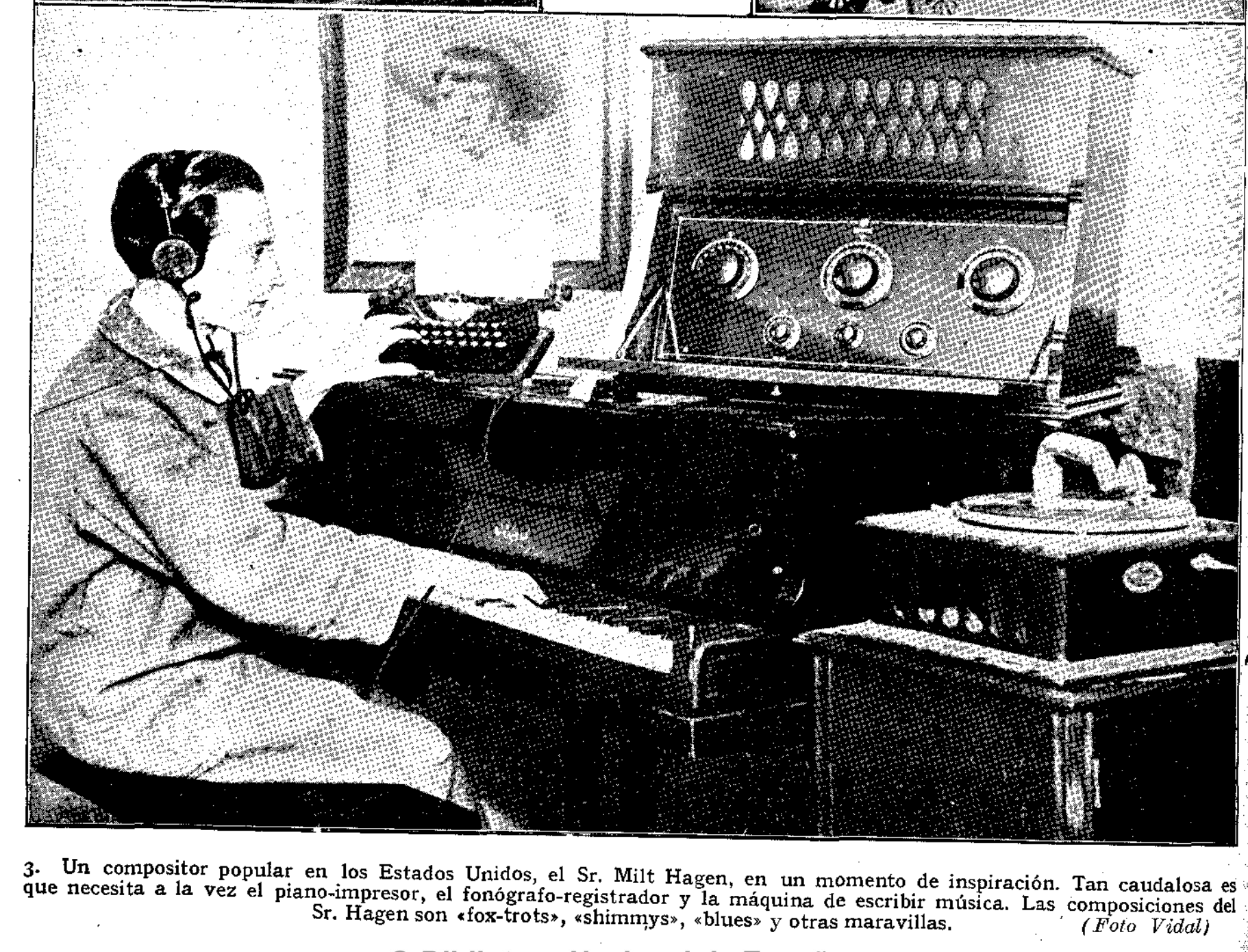 Piano-impresor y fonógrafo-registrador