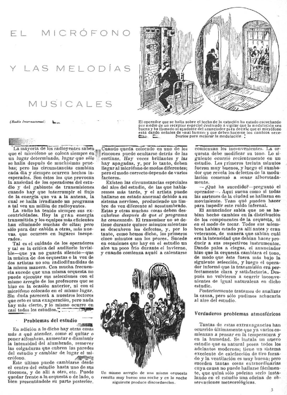 El micrófono y las melodías musicales