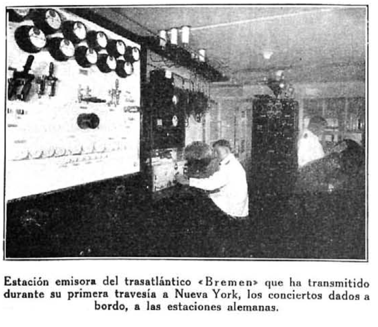 Emisora del trasatlántico Bremen, que retransmite conciertos dados a bordo