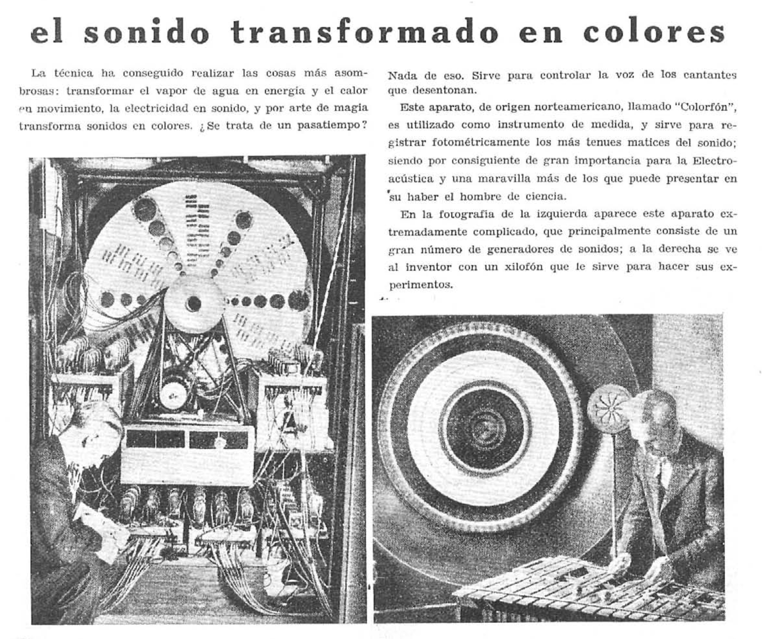 Sonido transformado en colores