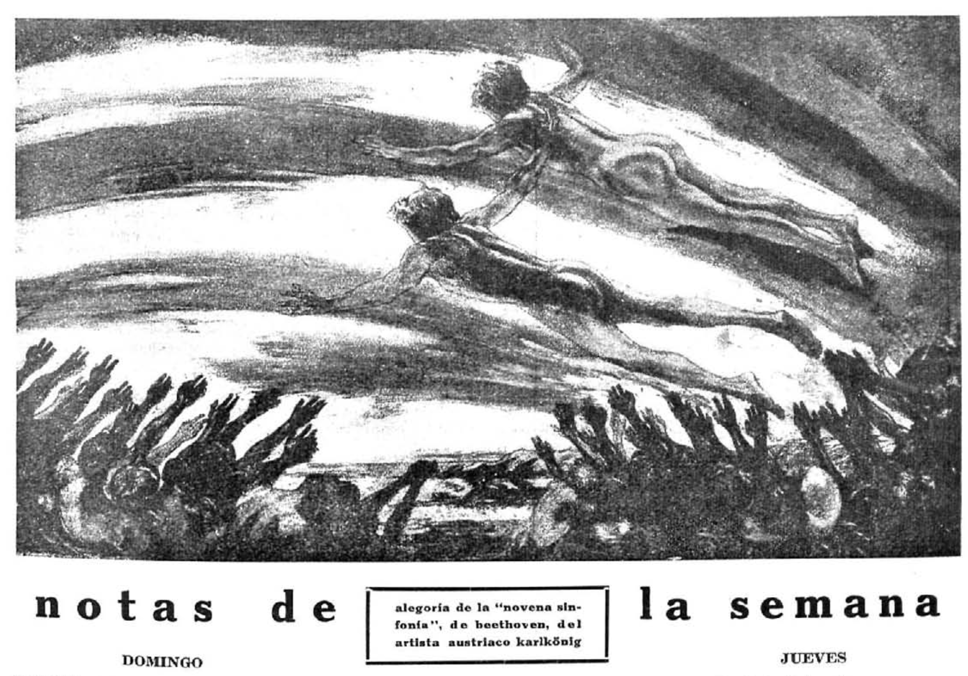 Alegoría de la novena sinfonía de Beethoven por el artista austríaco Karikönig