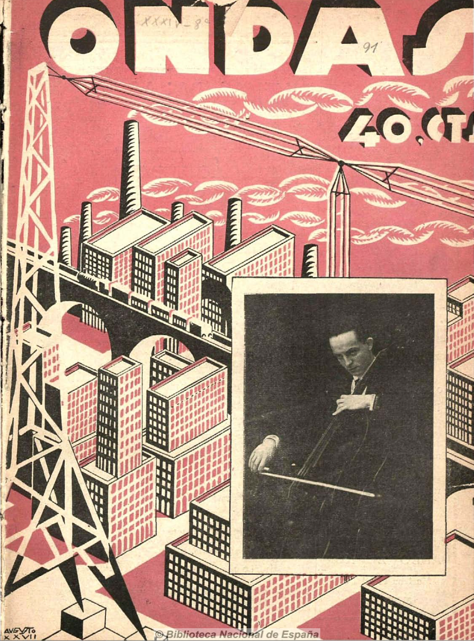 Juan R. Cassaux, violonchelo en Portada