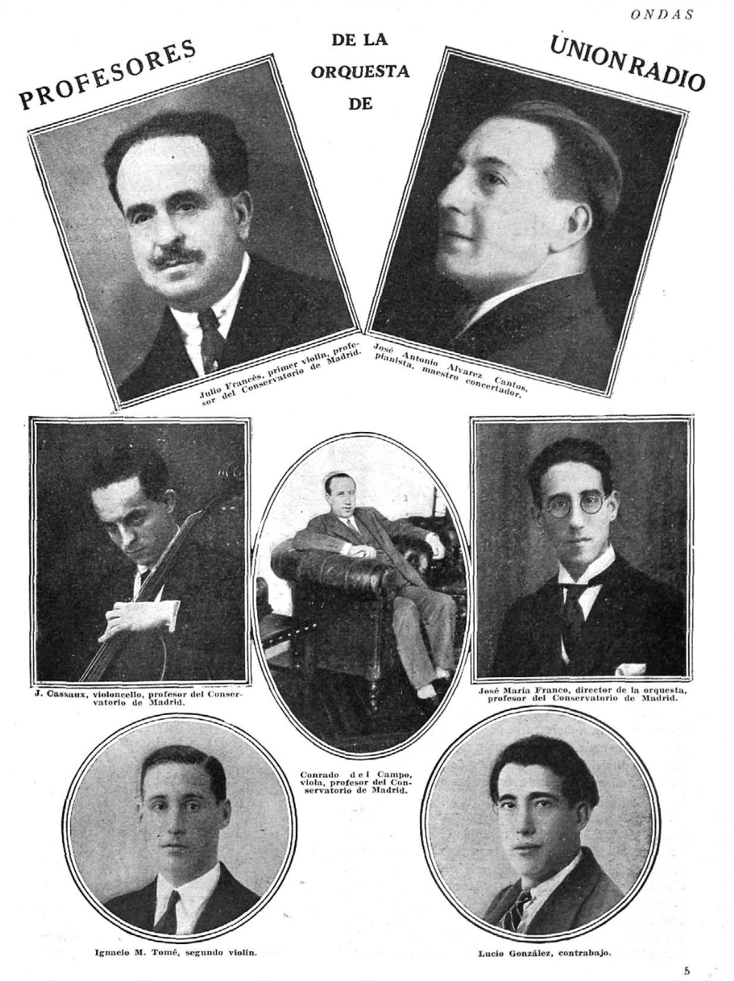 Profesores de la orquesta de UR