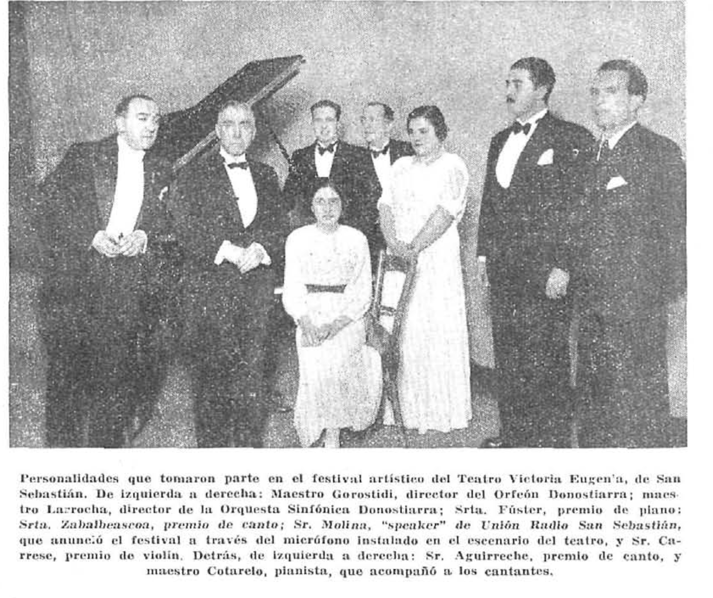 Participantes Festival Artístico del Teatro Victoria Eugenia de San Sebastián.