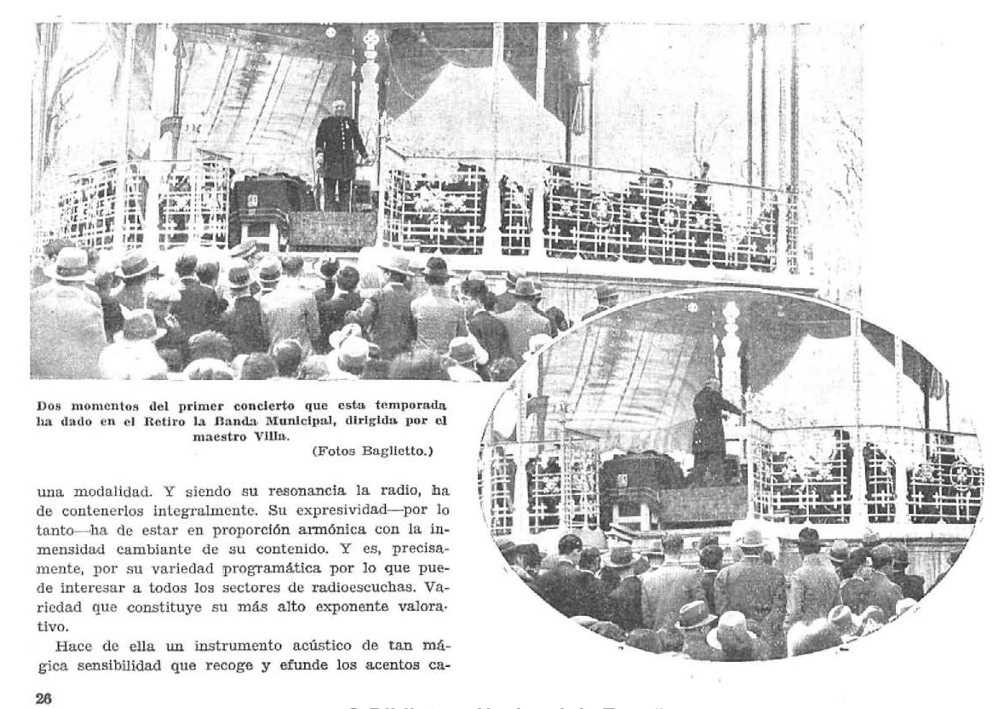 Concierto en el retiro de la Banda Municipal de Madrid con Ricardo Villa