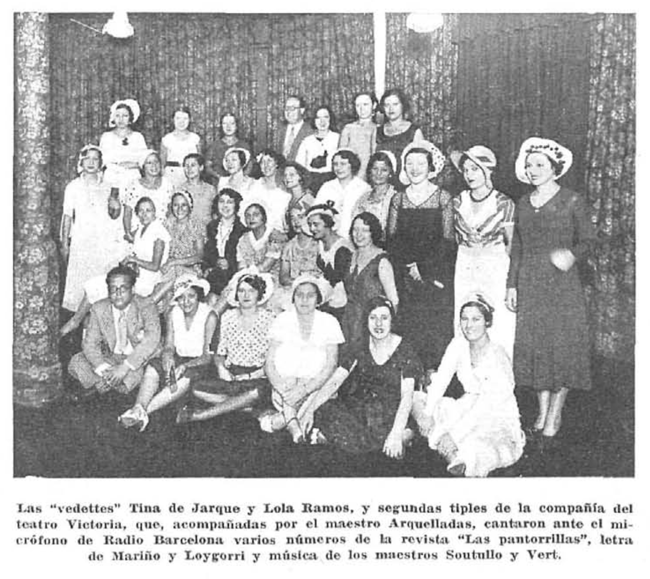 Vedettes de la compañía de teatro Victoria