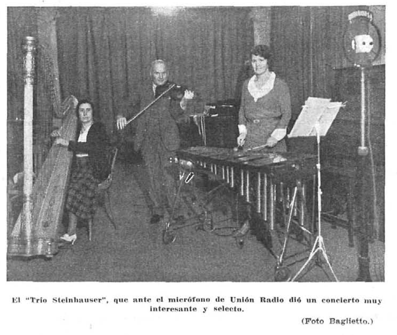 Trío Steinhauser, piano, arpa y xilófono