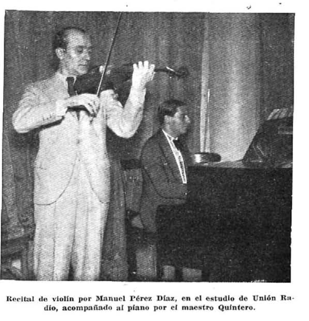 Manuel Pérez violín, Quintero piano