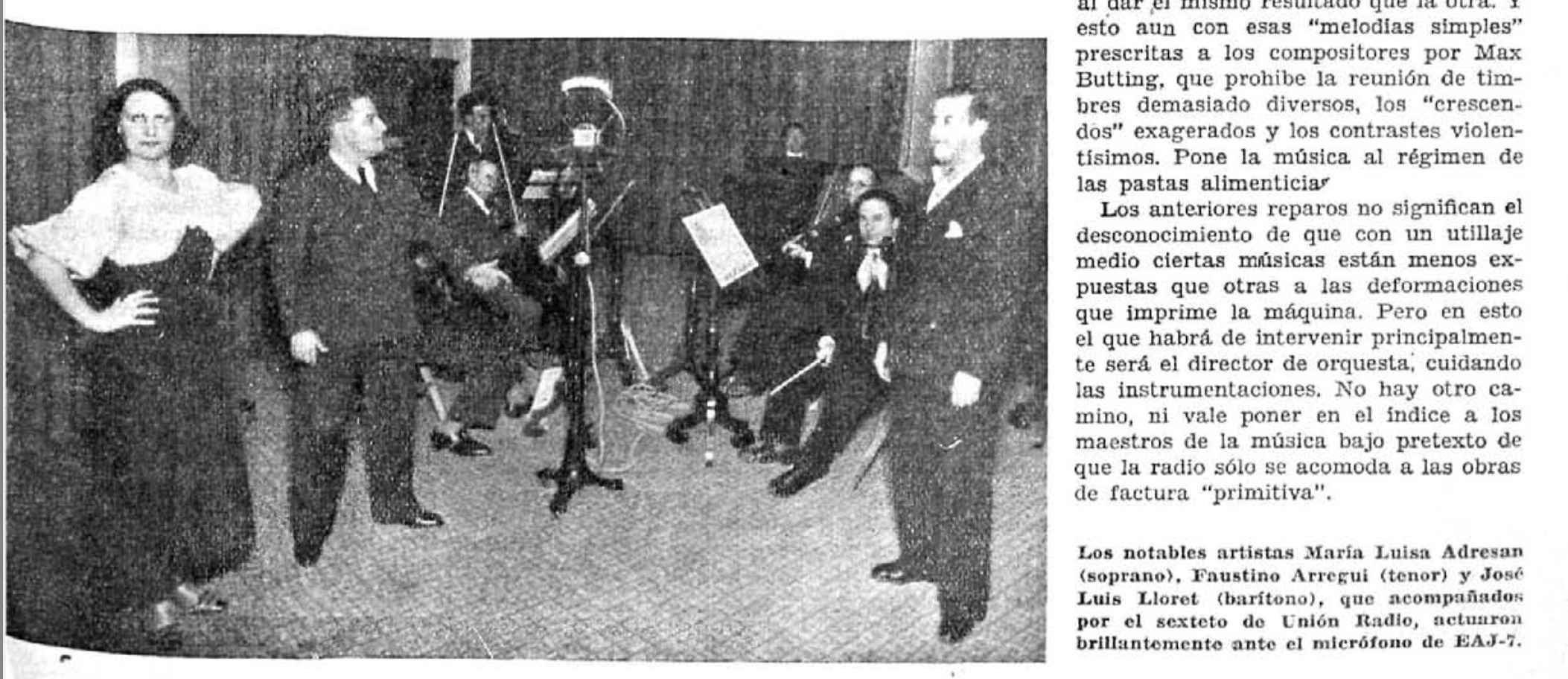 Adresan, Arregui, Lloret y el Sexteto de Unión Radio