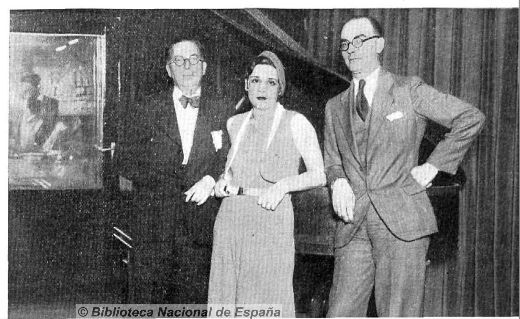 Maestro Alonso, Celia Gámez y el periodista Uranga