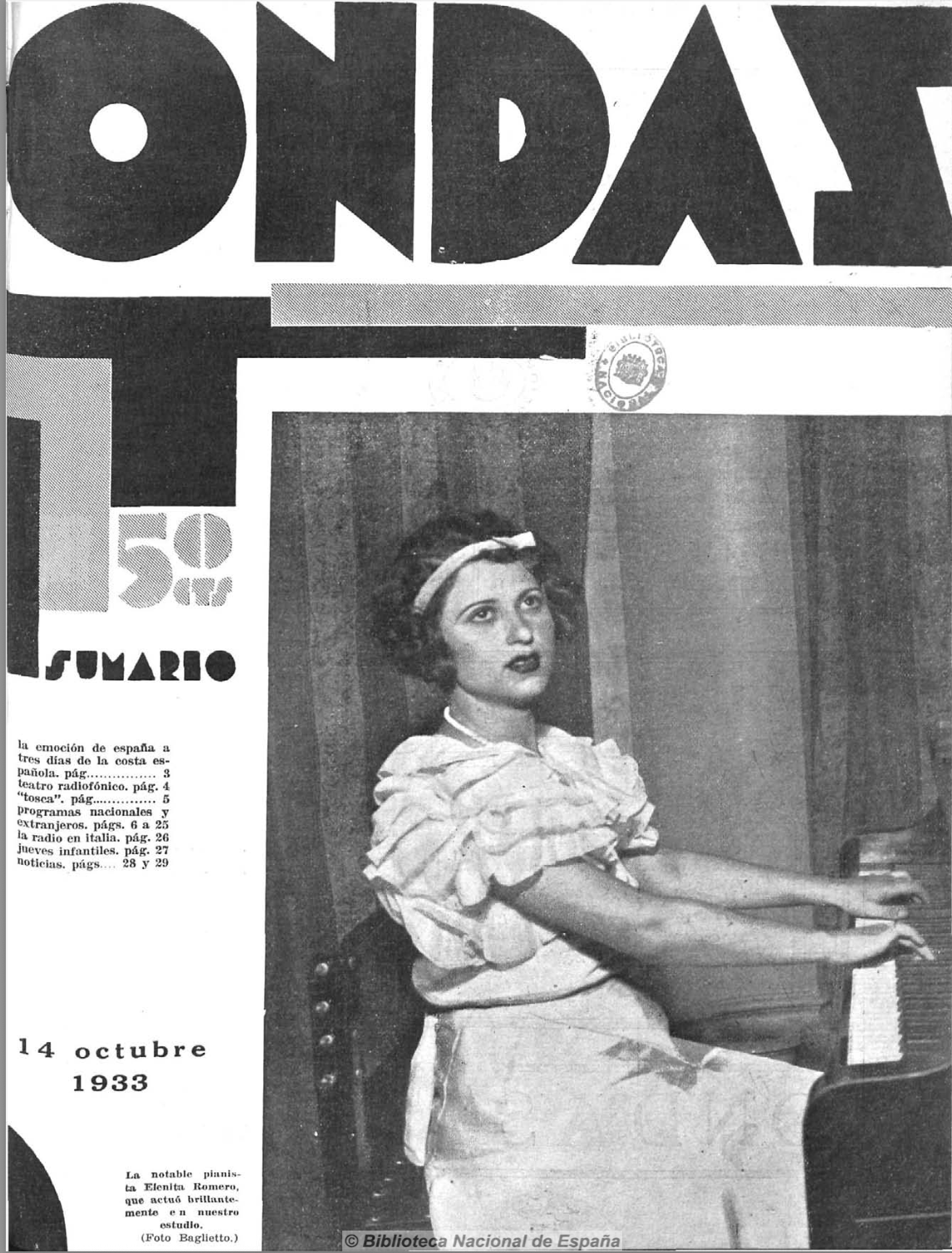 Elena Romero, piano en Portada