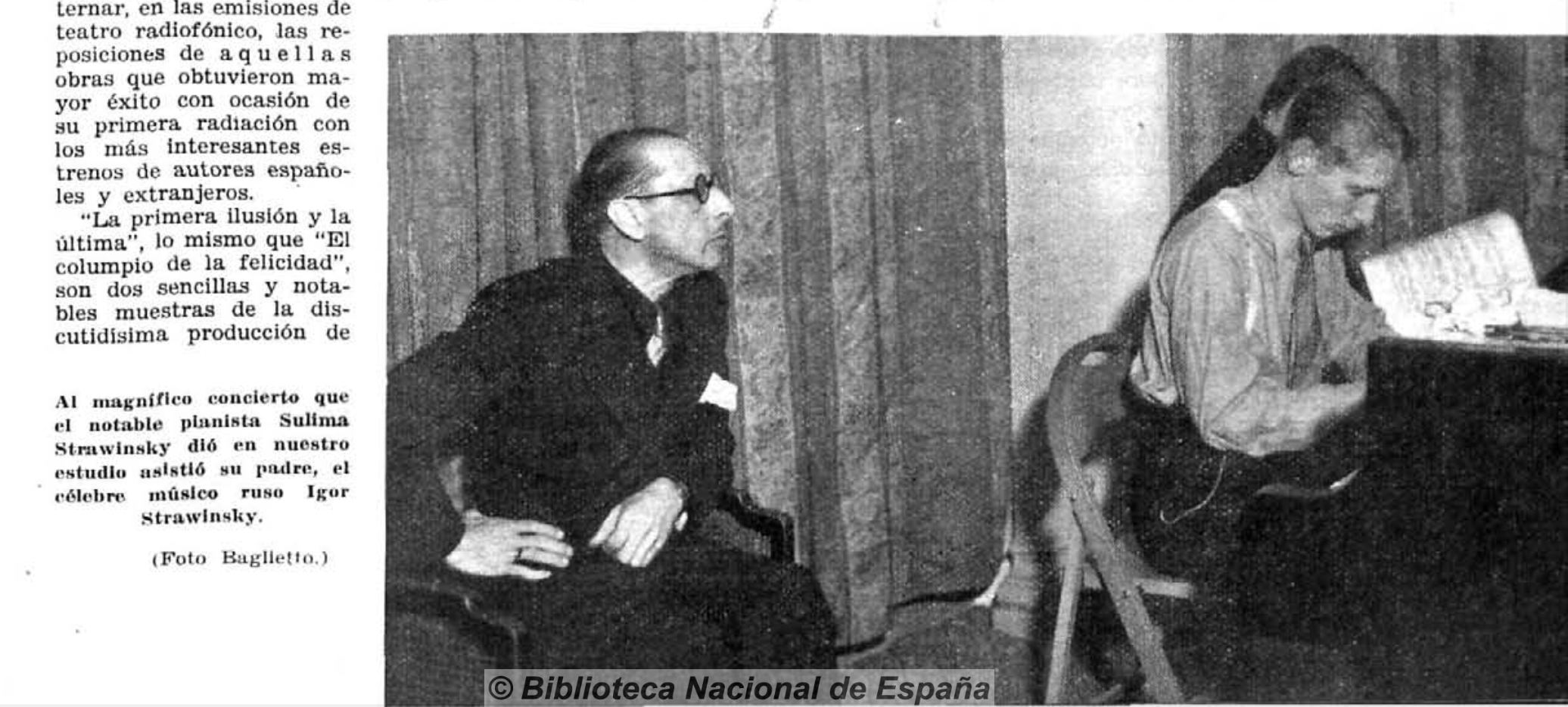 Sulima e Igor Stravinsky en Unión Radio