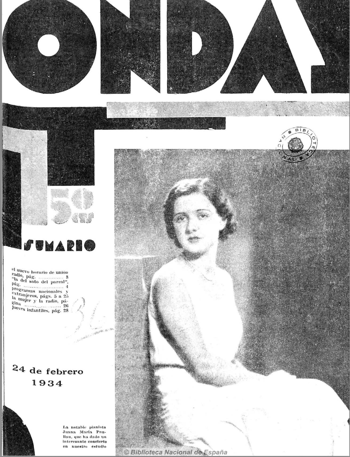 Juana María Paullau, piano en Portada