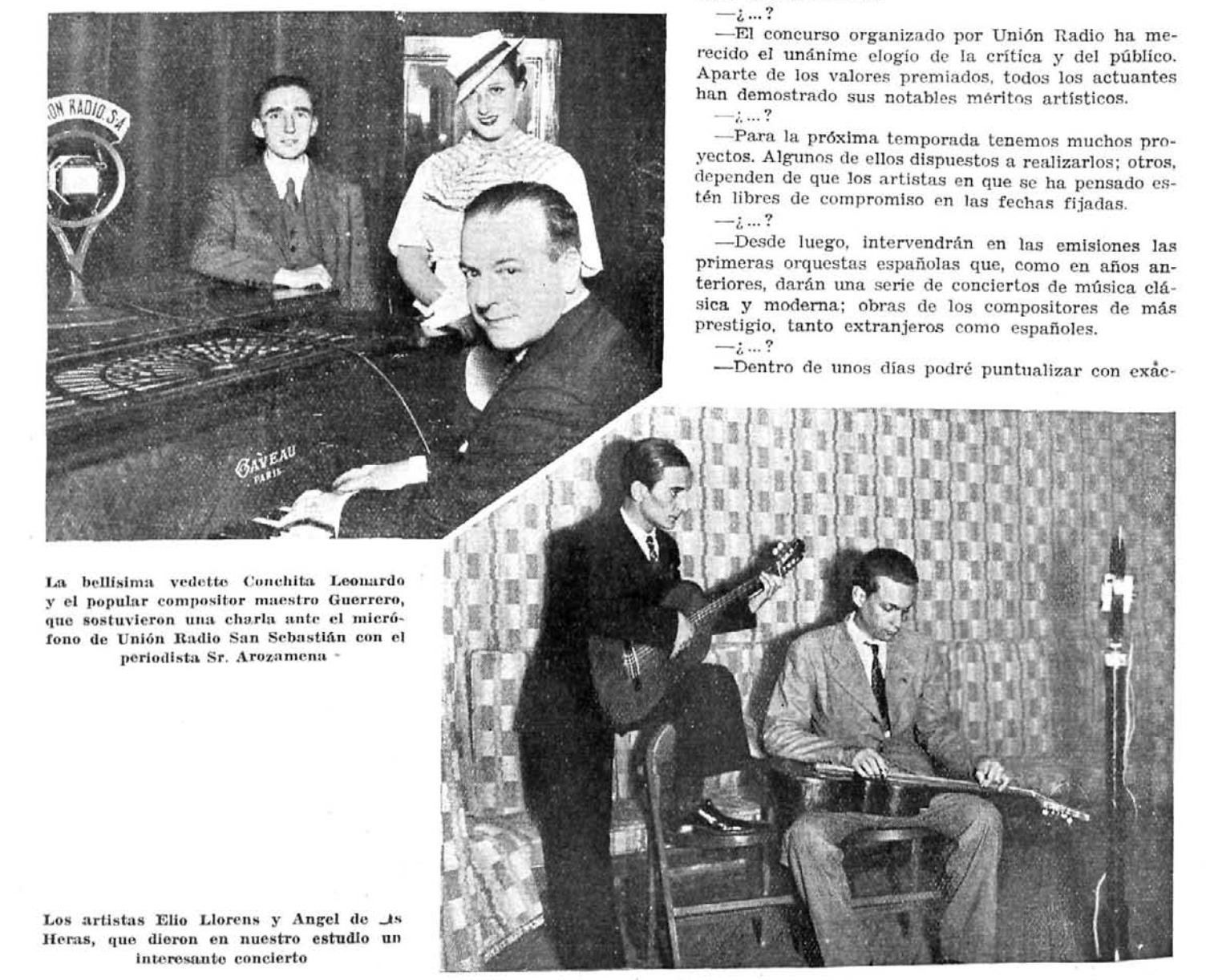 Conchita Leonardo, Guerrero, Arozamena, Elio Llorens y Ángel de las Heras