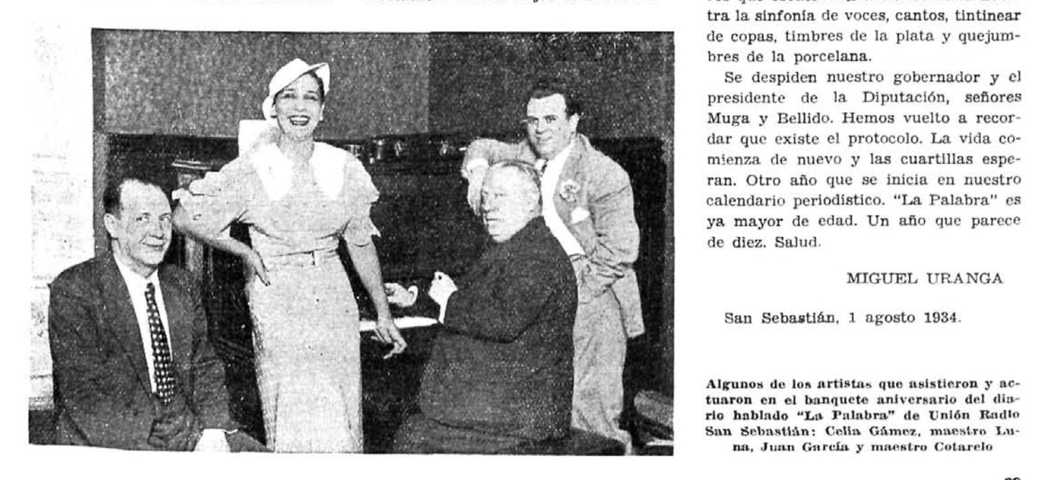 Celia Gámez, maestro Luna, Juan García, Cotarelo