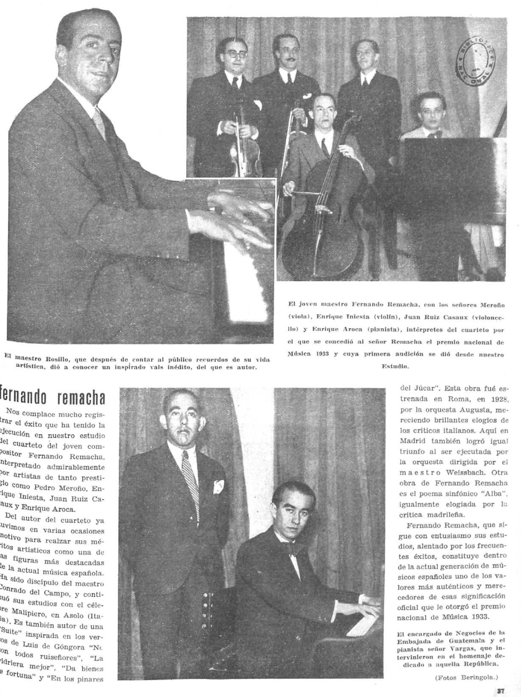 Rosillo, Remacha, Meroño, Iniesta, Casaux, Aroca y Vargas