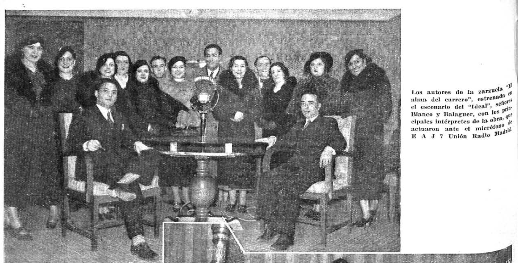 Intérpretes de la zarzuela El alma del carrero