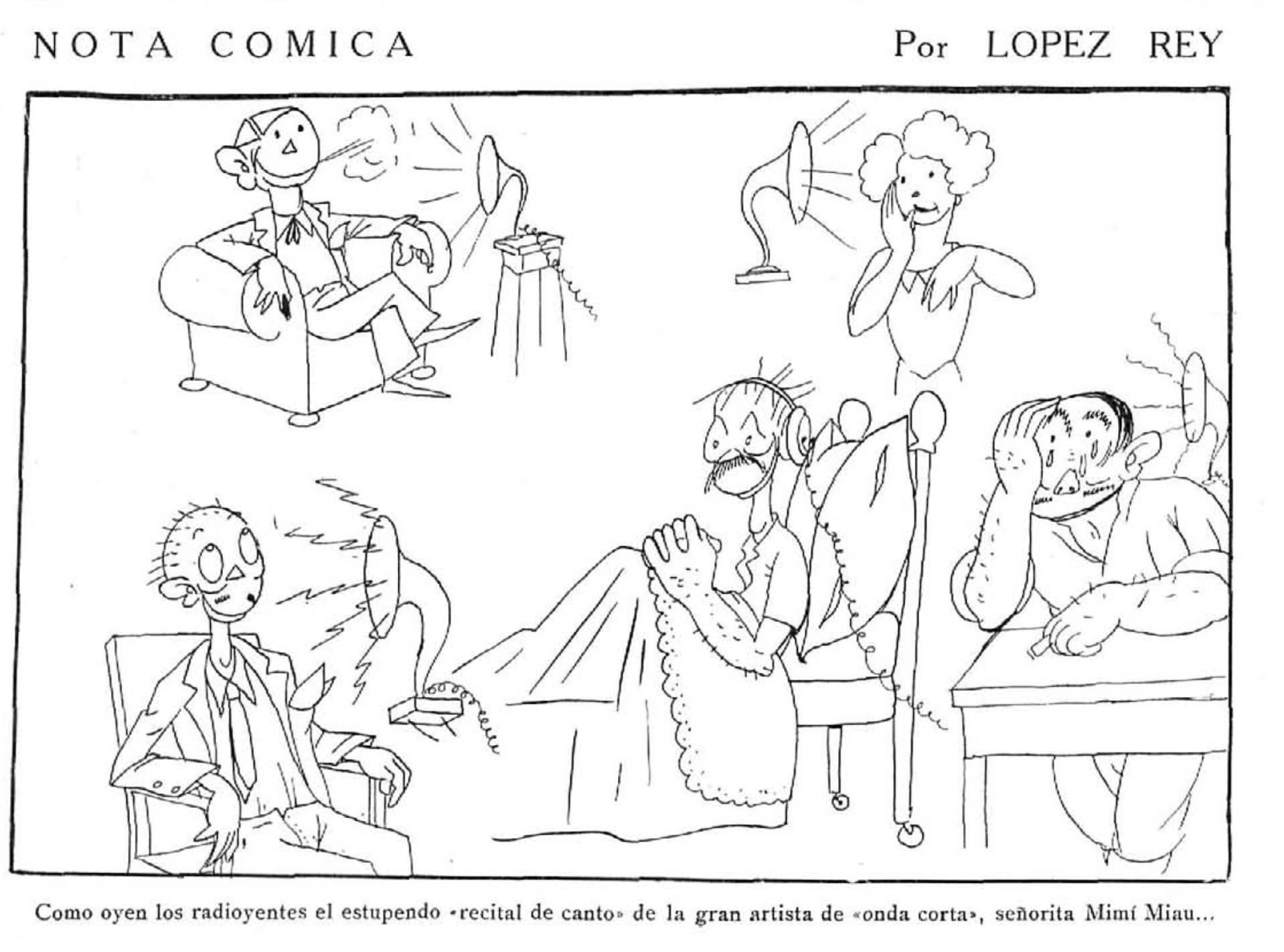 Escuchando recital de canto, viñeta